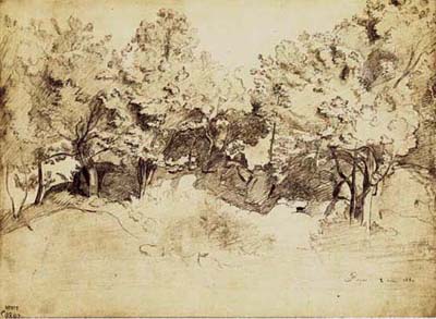Sepia Corot Landscape