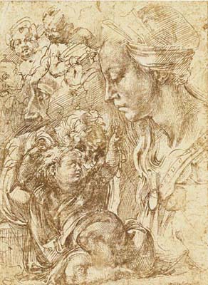 Sepia Woman and Child