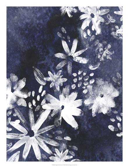 Indigo Floral Gesture I