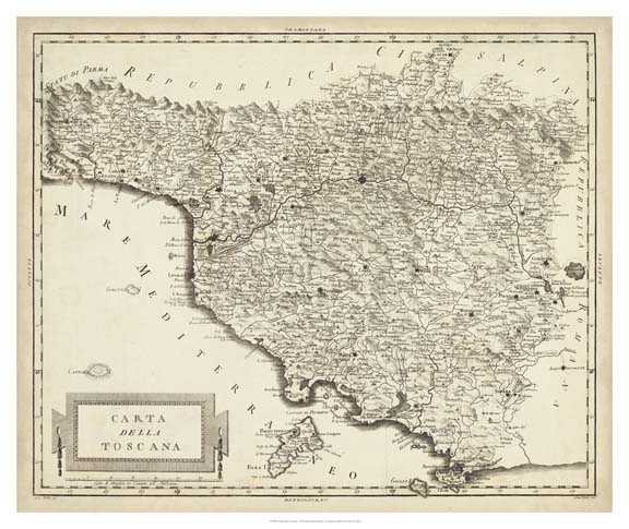 Antique Map of Tuscany