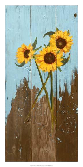 Sunflowers on Wood I