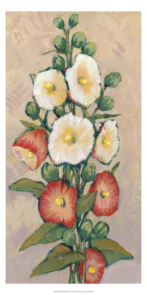 Red Hollyhocks I