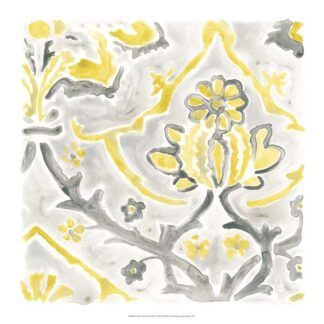 Citron Damask Tile I