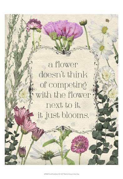 Pressed Floral Quote III