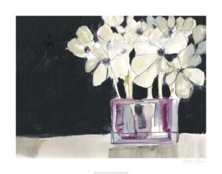 White Flowers in Fuchsia I