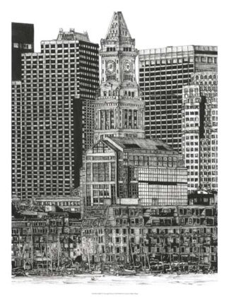 B&W Us Cityscape-Boston