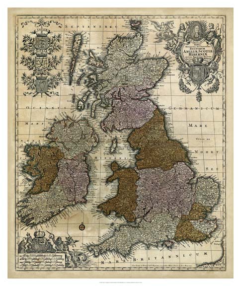 Map of England, Scotland & Ireland