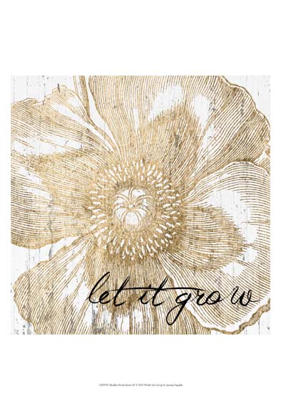 Metallic Floral Quote III