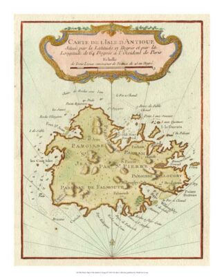 Petite Map of Island of Antigua