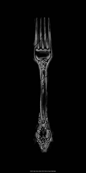 Ornate Cutlery on Black I