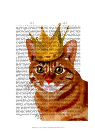 Ginger Cat with Crown Portrai