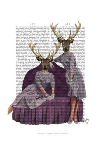Deer Twins in Purple