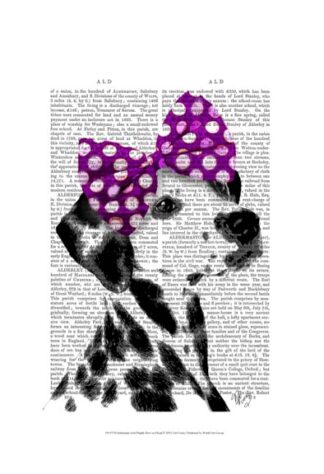 Dalmatian with Purple Bow on Head