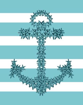 Starfish Anchor in Turquoise and White