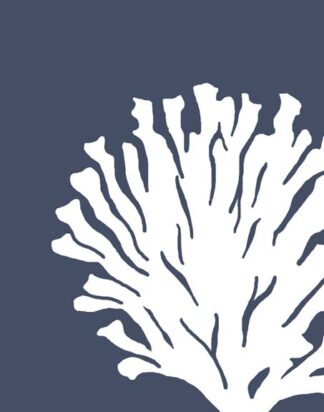 Corals White on Indigo Blue d