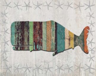 Distressed Wood Style Whale 1