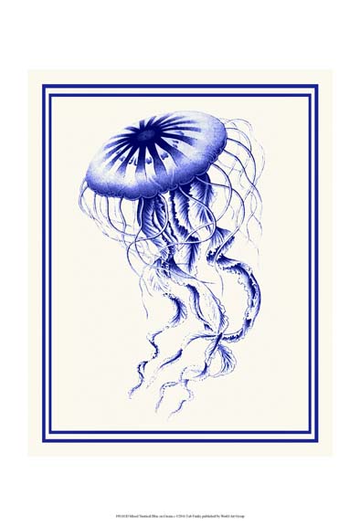 Mixed Nautical Blue on Cream c