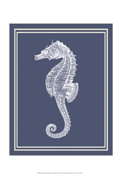 Mixed Nautical White on Indigo Blue d