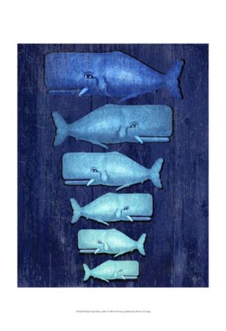 Whale Family Blue on Blue