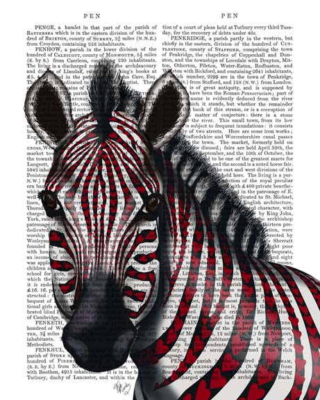 Zebra, Red Love Hearts