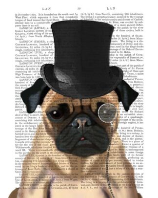 Pug, Formal Hound and Hat