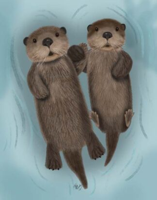 Otters Holding Hands
