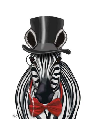 Zebra with Top Hat and Bow Tie 2, Forwards