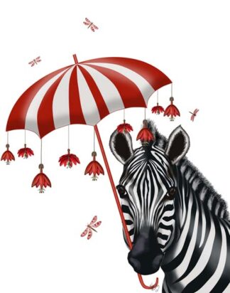 Zebra with Umbrella 1, Sideways
