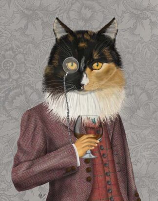 Tortoiseshell Cat and Brandy Glass