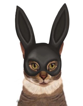 Cat with Bunny Mask