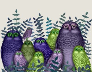Electric Owls, Purple and Lime