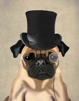 Pug, Formal Hound and Hat