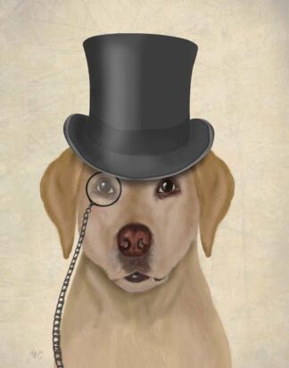 Yellow Labrador, Formal Hound and Hat