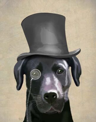 Black Labrador, Formal Hound and Hat