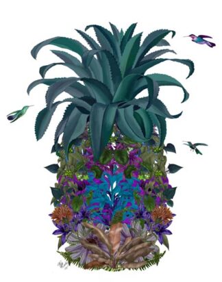 Pineapple, Tropical Flowers 1