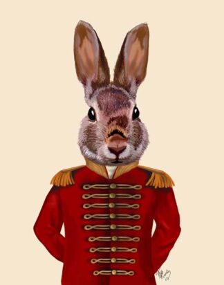 Military Rabbit in Red