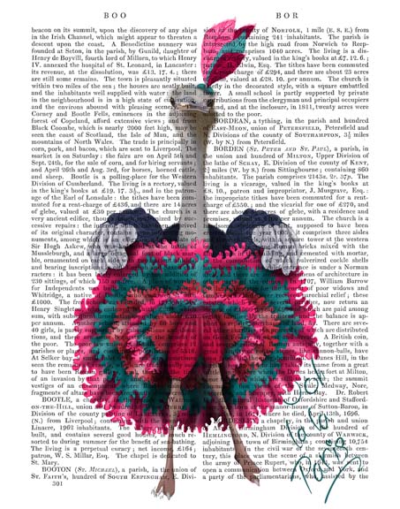 Ostrich, Can Can in Pink and Turquoise