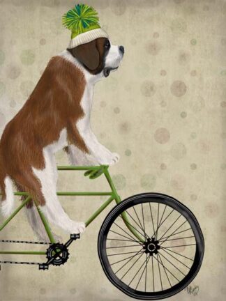 St Bernard on Bicycle
