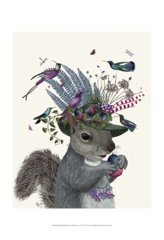 Squirrel Birdkeeper and Blue Acorns