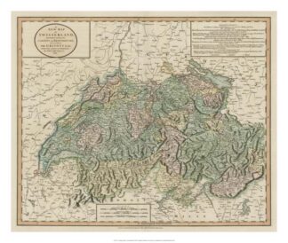 Vintage Map of Switzerland