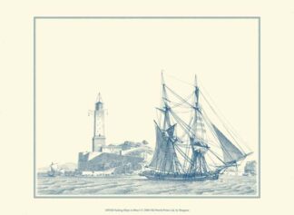 Sailing Ships in Blue I