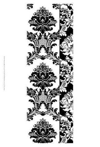 Damask in Black and Cream I