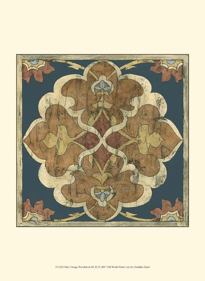 Mini Vintage Woodblock III