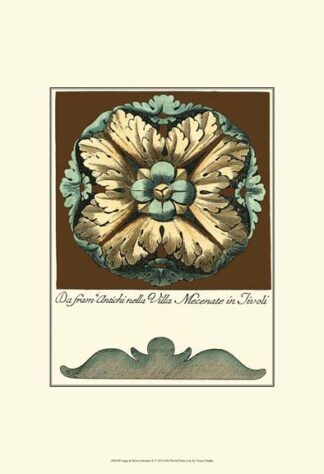 Aqua & Brown Rosette II