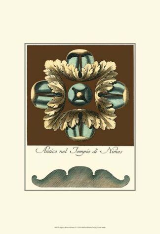 Aqua & Brown Rosette IV