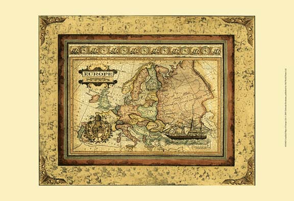 Crackled Map of Europe