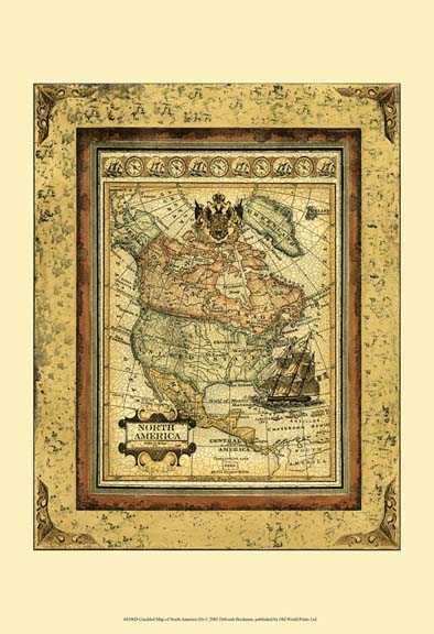 Crackled Map of North America