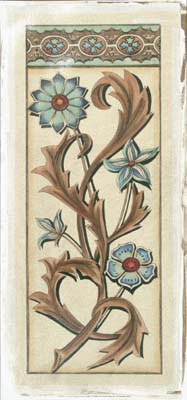 Crackled Italianate Panel in Blue I