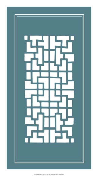Shoji Screen in Teal III