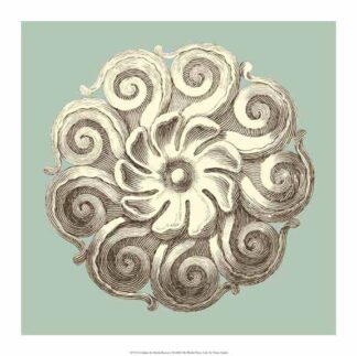 Celadon and Mocha Rosette I